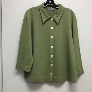 SunBay 3/4 sleeve button front top.